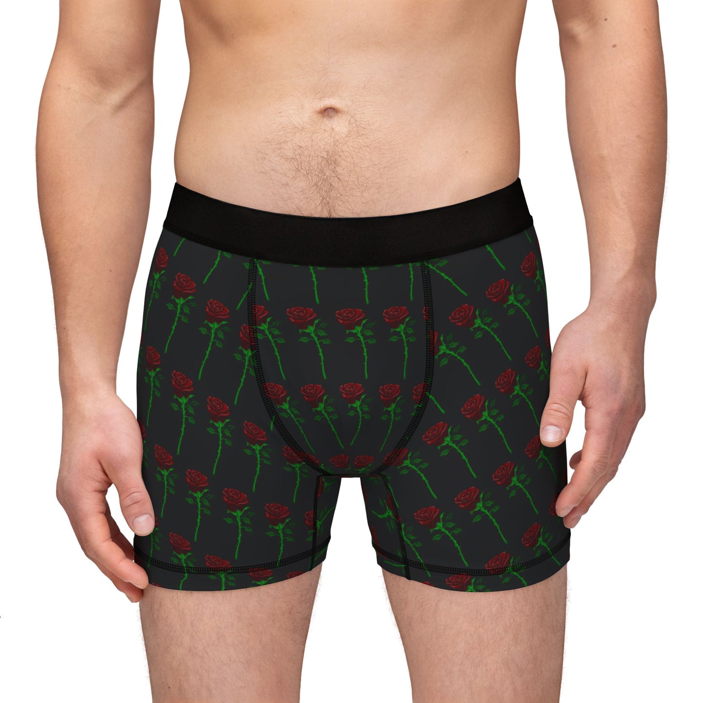 Men's Boxer Briefs — Red Rose All-Over Print