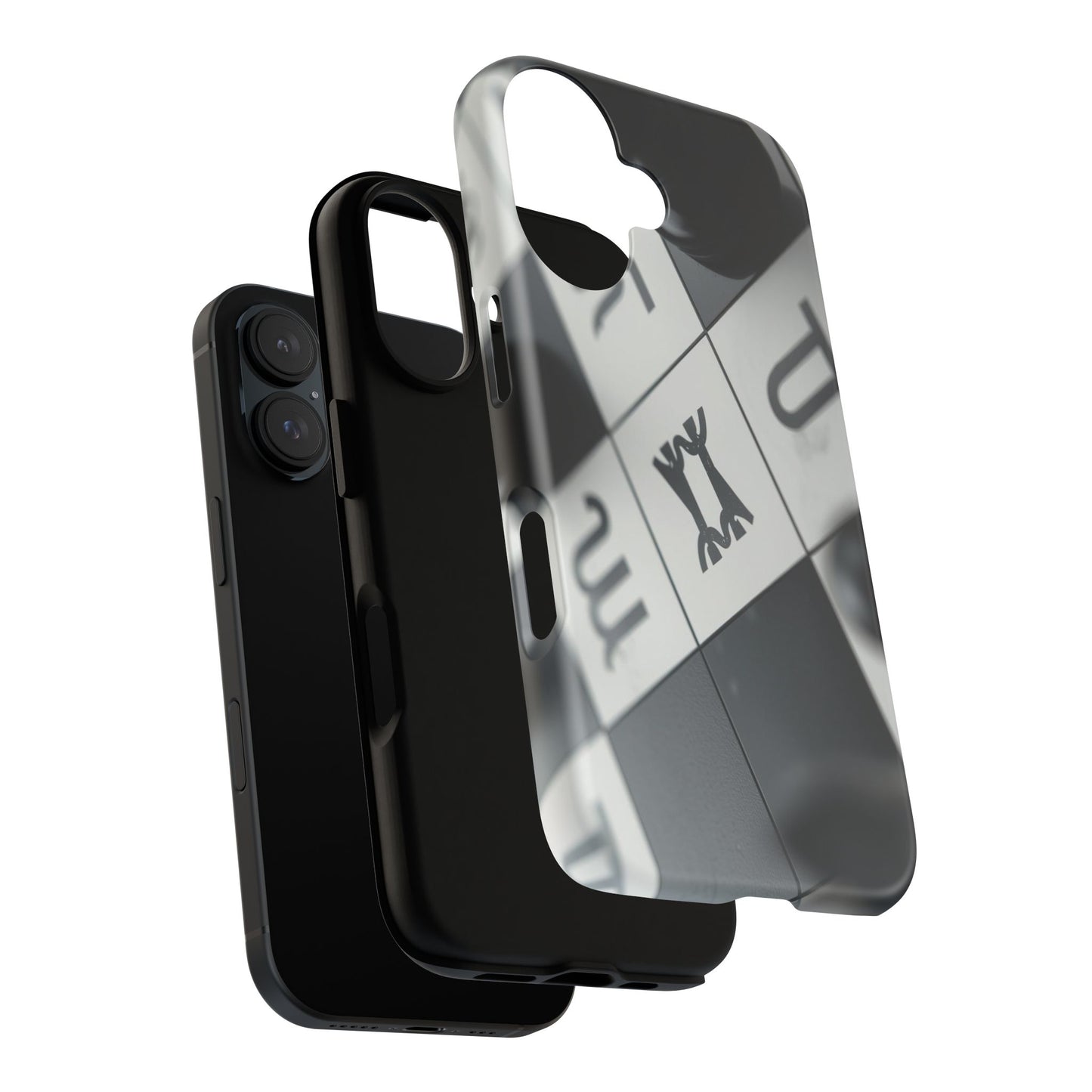 Tough Cases Phone Case, Stylish Phone Cover, Modern Tech Accessory, Unique Gift, Black and White Design