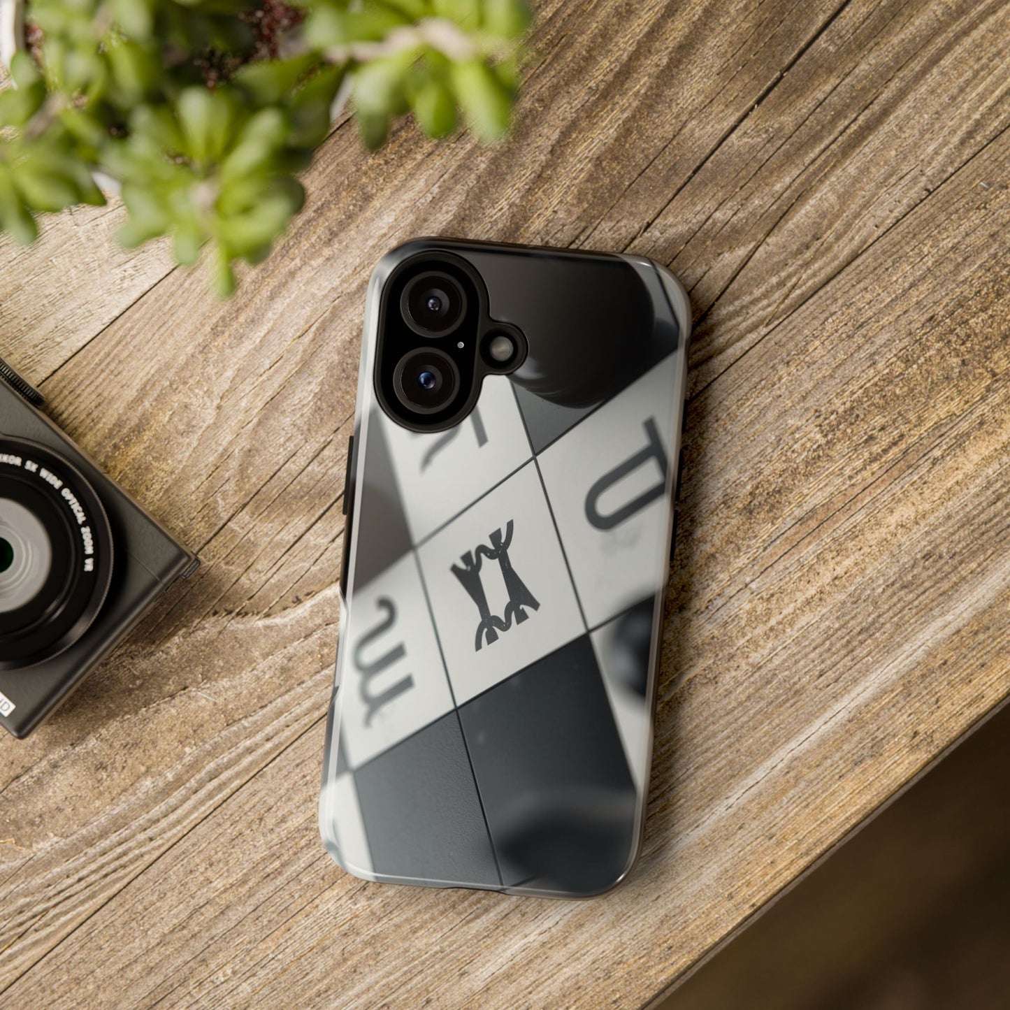 Tough Cases Phone Case, Stylish Phone Cover, Modern Tech Accessory, Unique Gift, Black and White Design