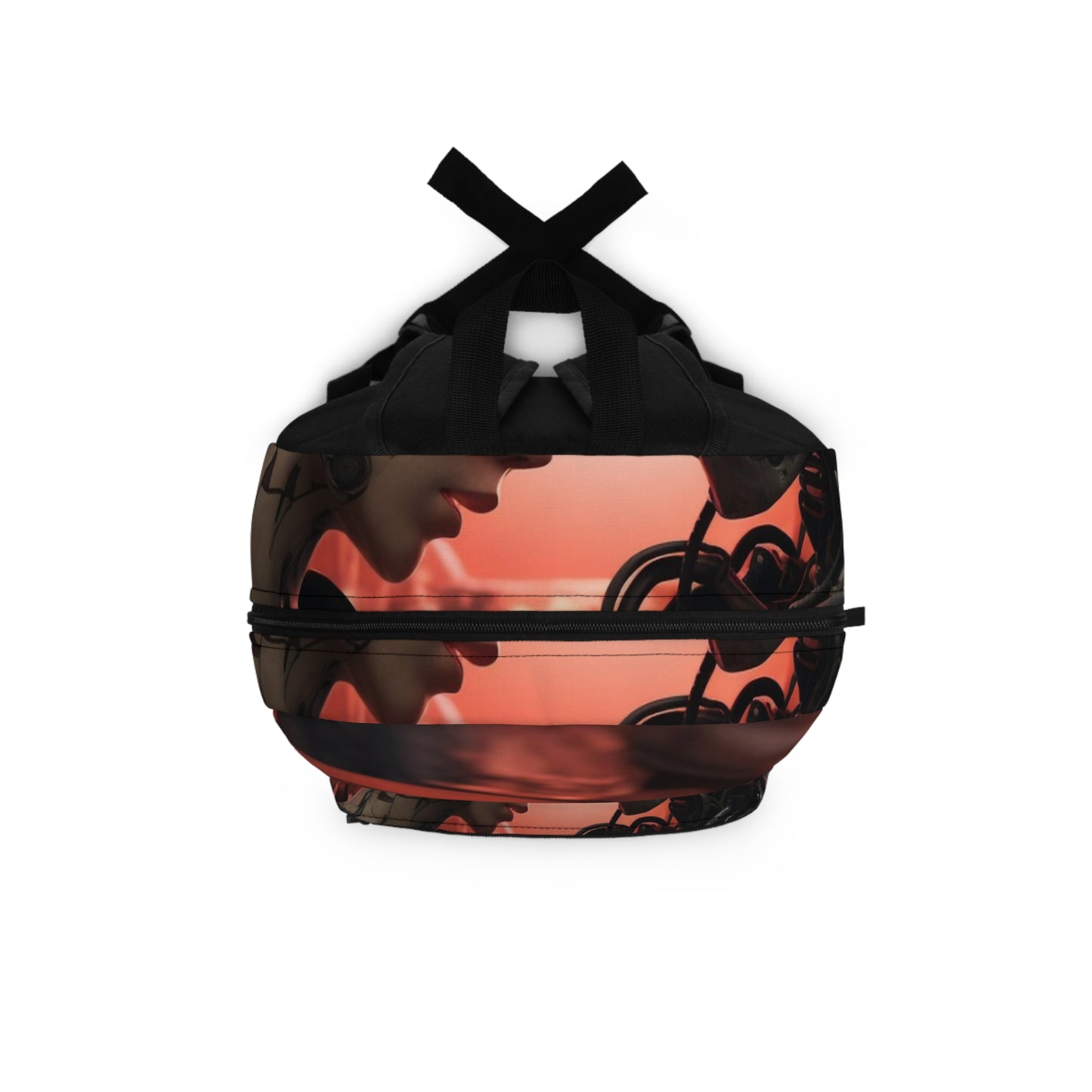 Cyberpunk Robot & Girl Backpack — Futuristic Sci‑Fi School Bag