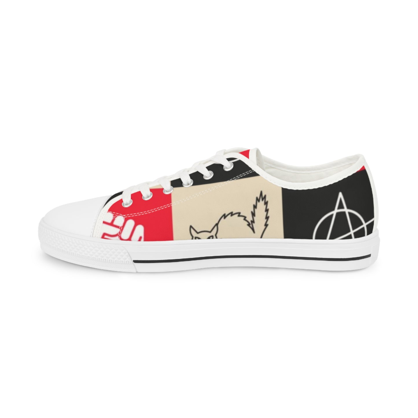 Trendy Men's Low Top Sneakers with Chic Cat Design