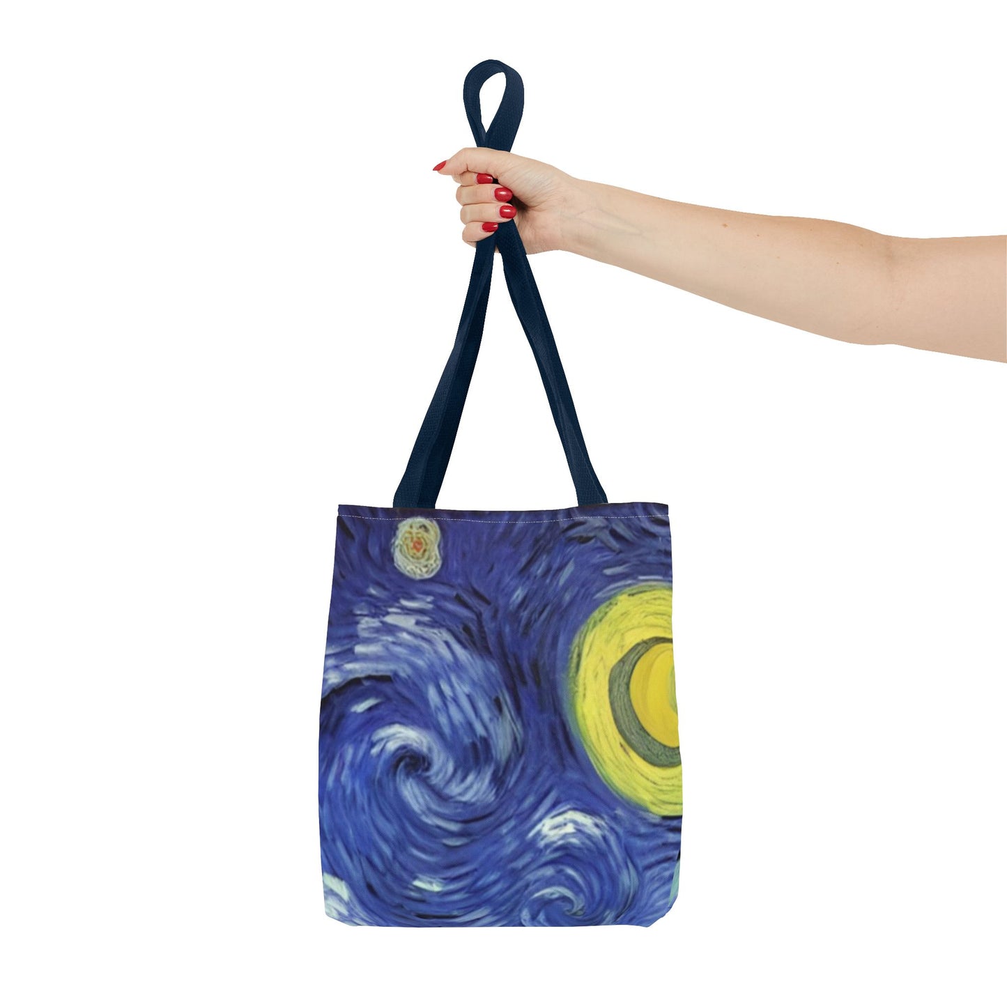 Starry Night-Inspired Tote Bag — Van Gogh Style Swirl All-Over Print