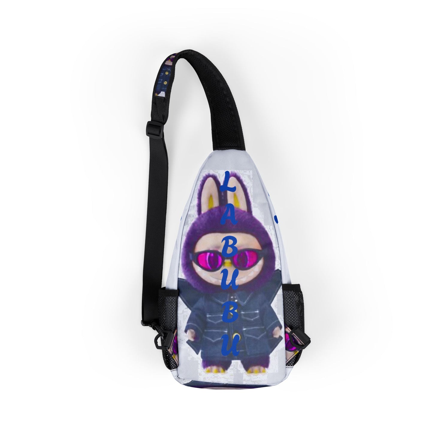 Chest Bag — Cute Purple Bunny AOP Sling Bag with 'BABUBU' Design
