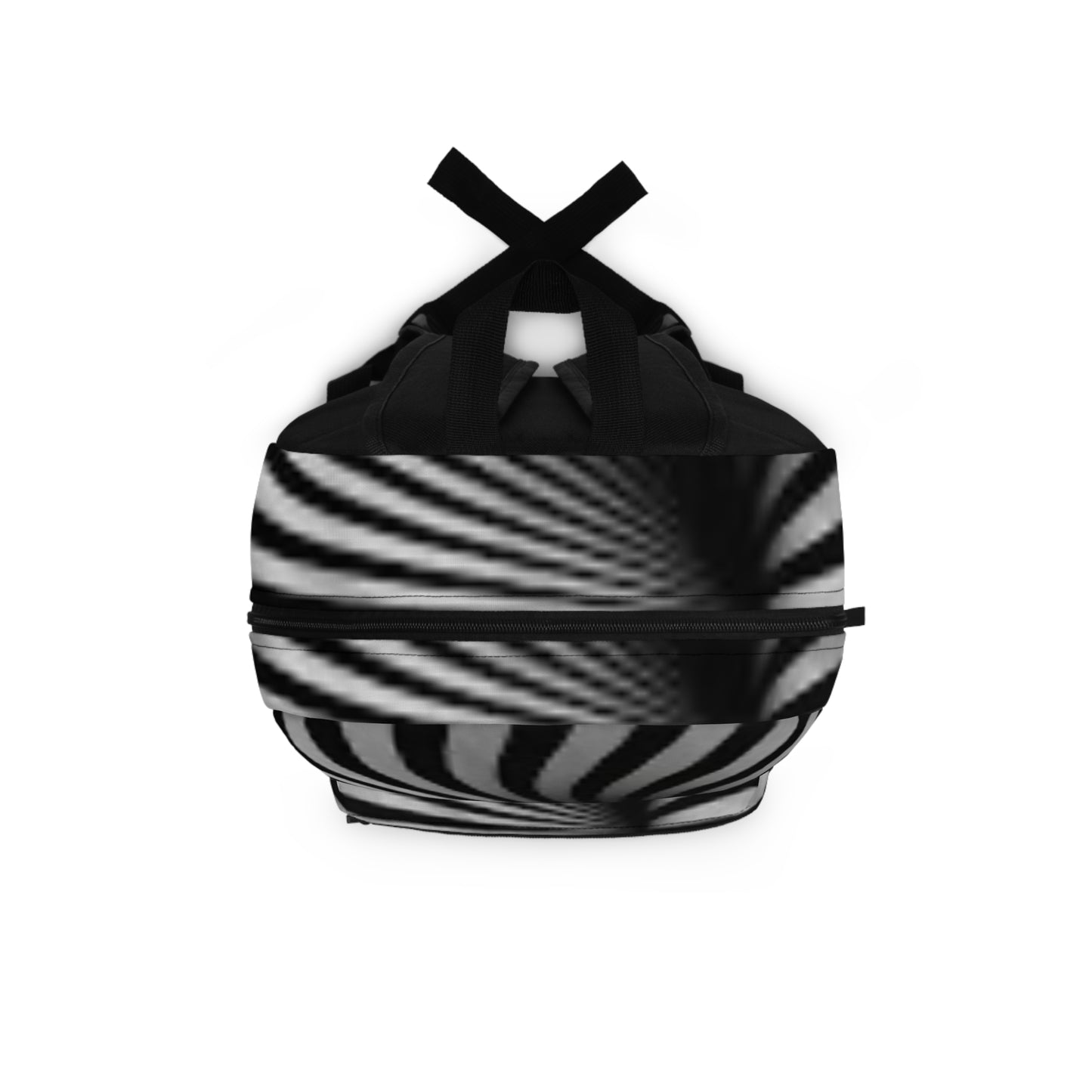 Optical Illusion Spiral Backpack — Black & White Psychedelic School/Travel Bag