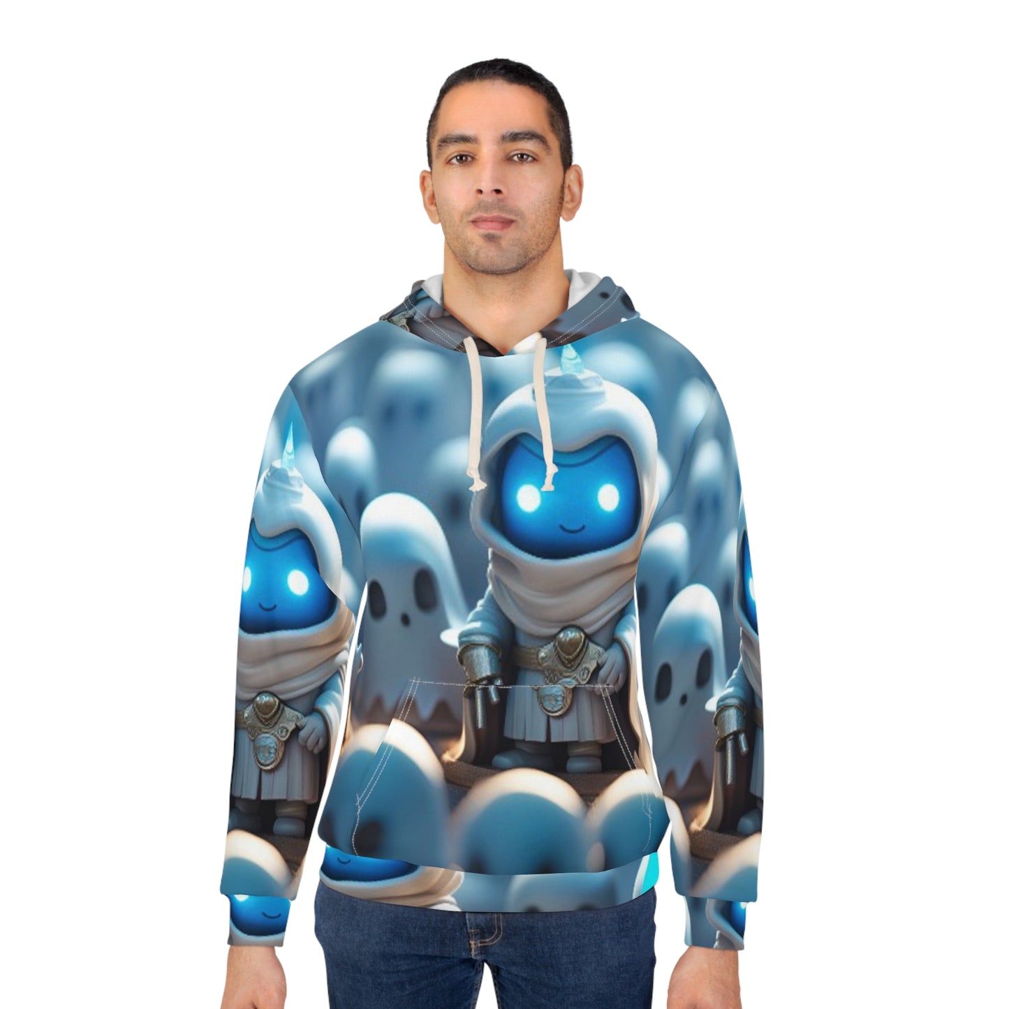 Ghostly Adventurer Hoodie — Blue Fantasy All-Over Print