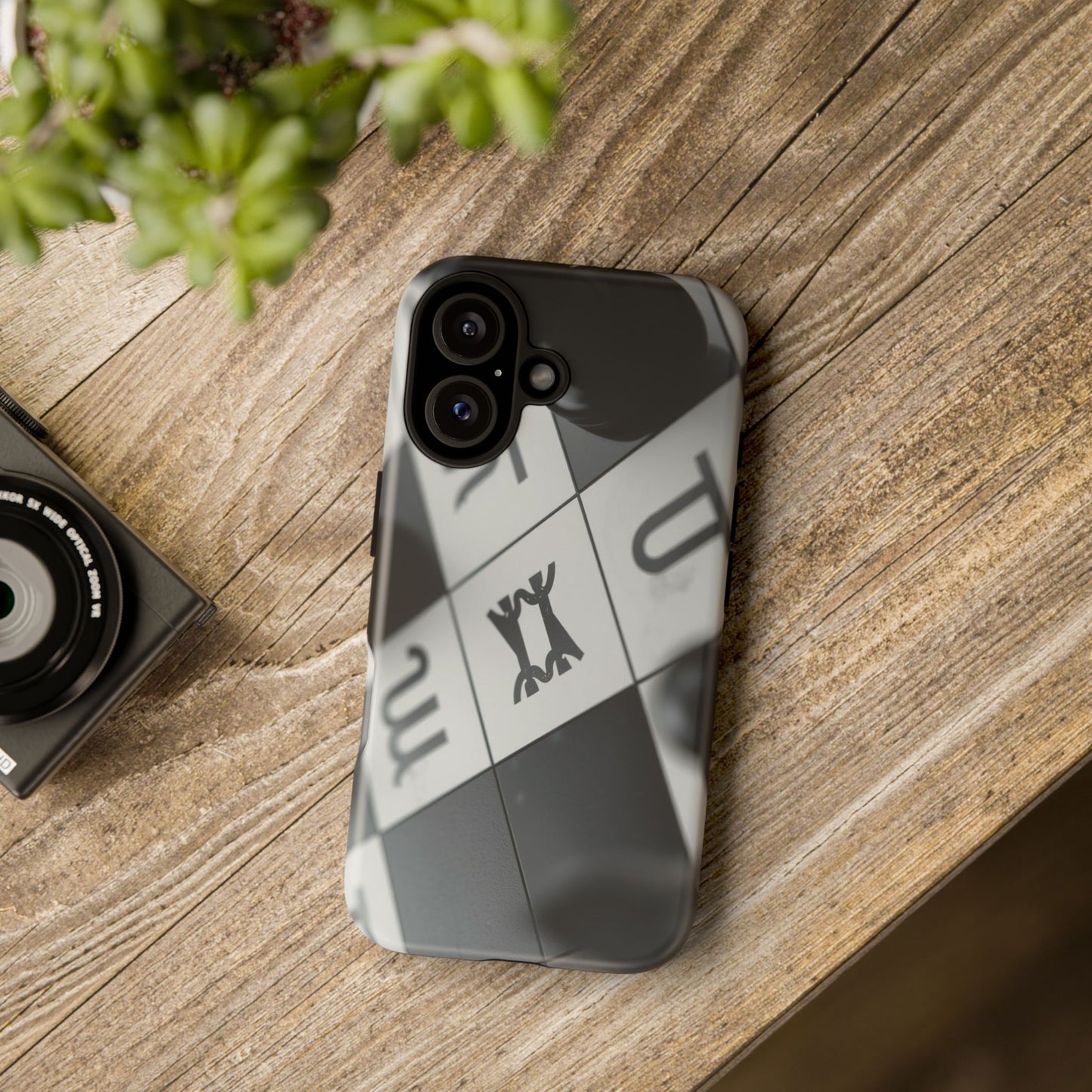 Tough Cases Phone Case, Stylish Phone Cover, Modern Tech Accessory, Unique Gift, Black and White Design