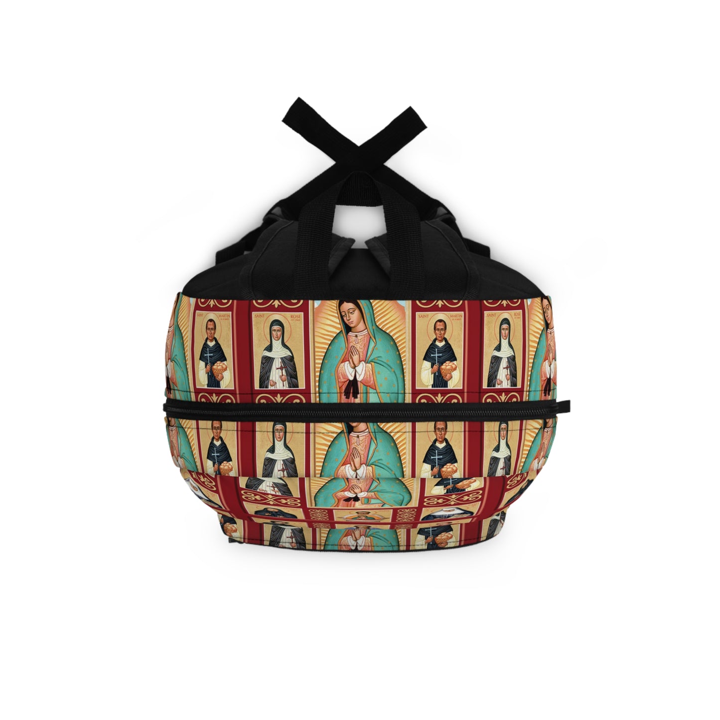 Virgin Mary & Saints Backpack — Catholic Religious Icon Print School Bag