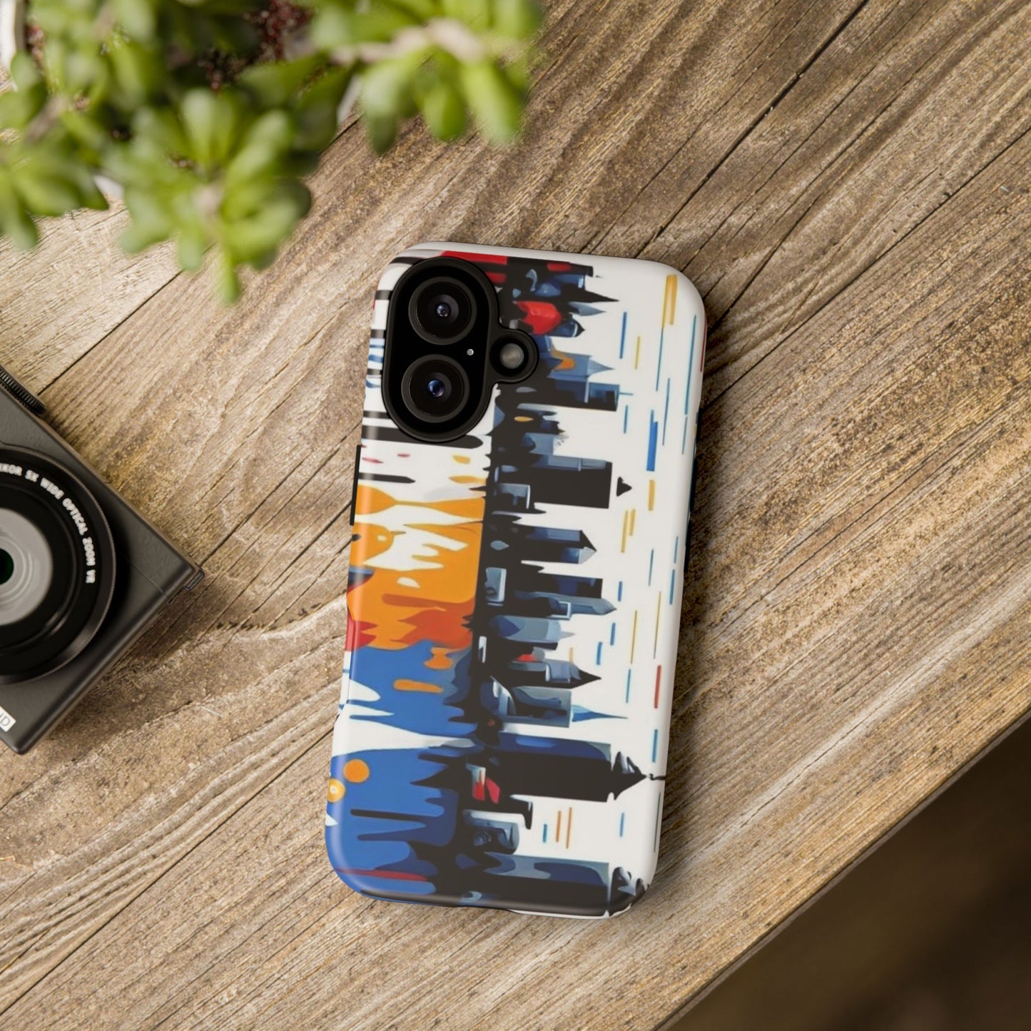 Vibrant Cityscape Phone Case - Stylish Protection for Adventurers, Urban Lovers, Holiday Gifts, Fun Colorful Design, Tough & Durable