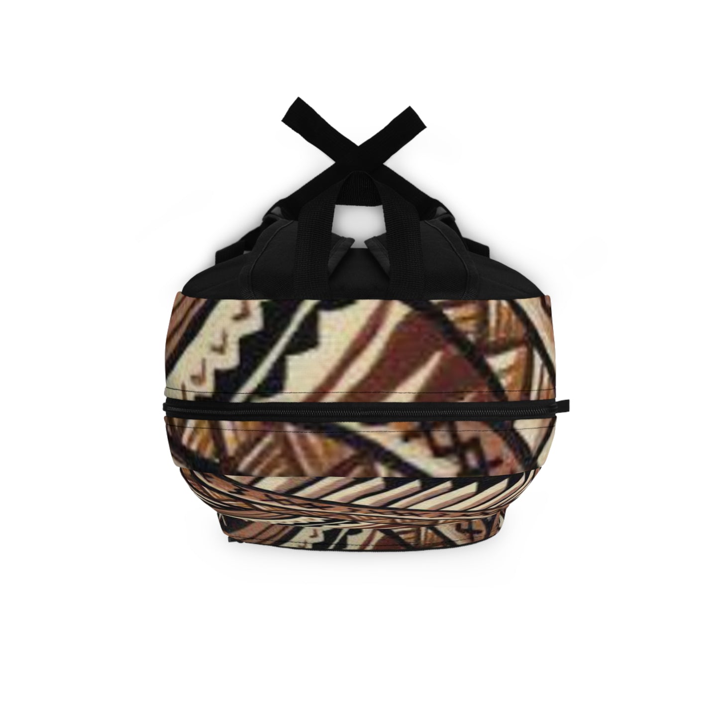 Tribal Drum Pattern Backpack — Boho Polynesian-Inspired Everyday Bag