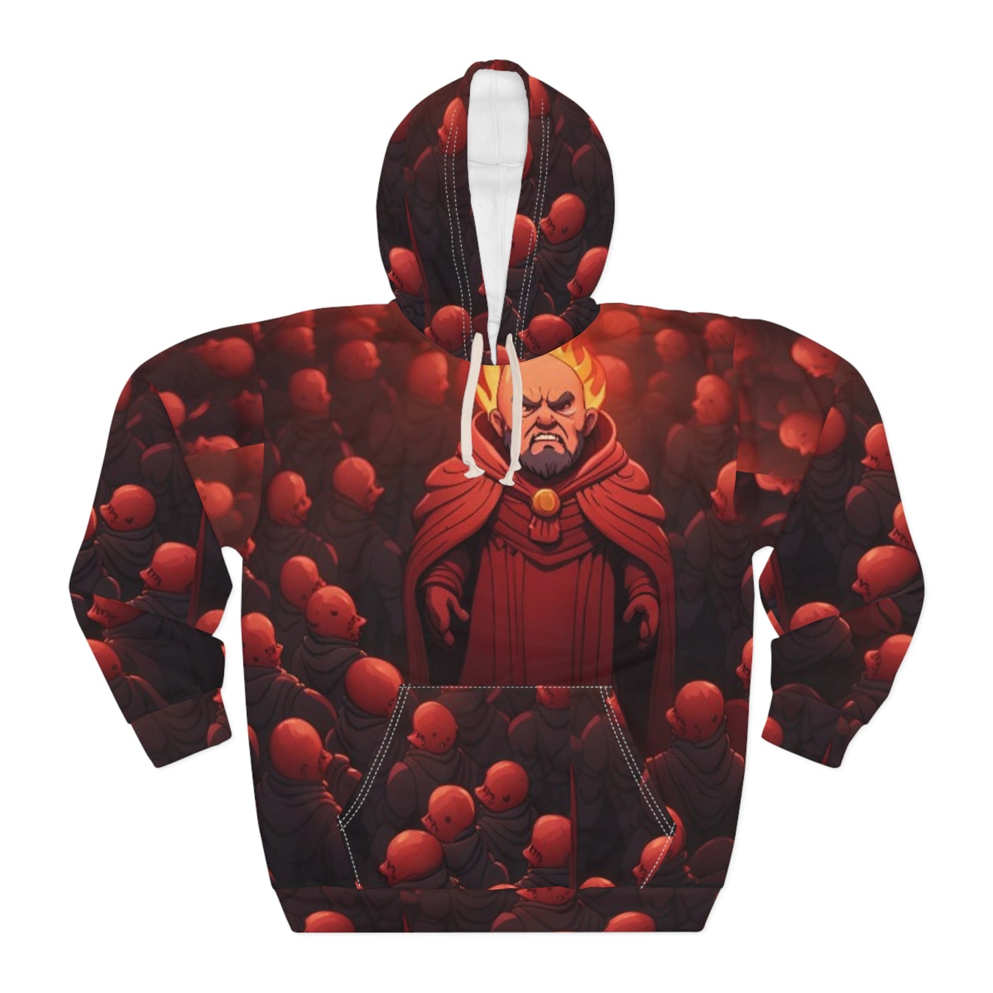 Monk of Many Lights Hoodie - Red AOP Pullover