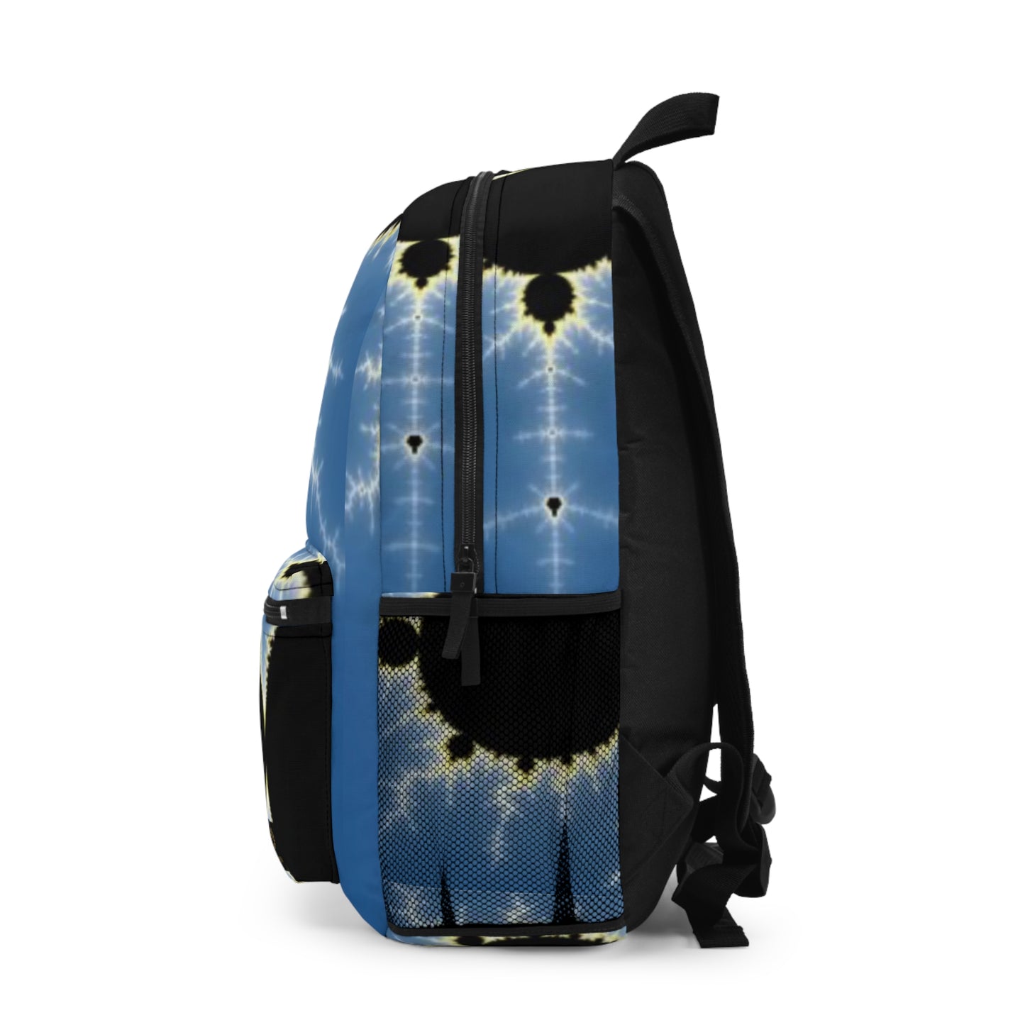 Mandelbrot Fractal Backpack — Blue Abstract Math Art School Bag