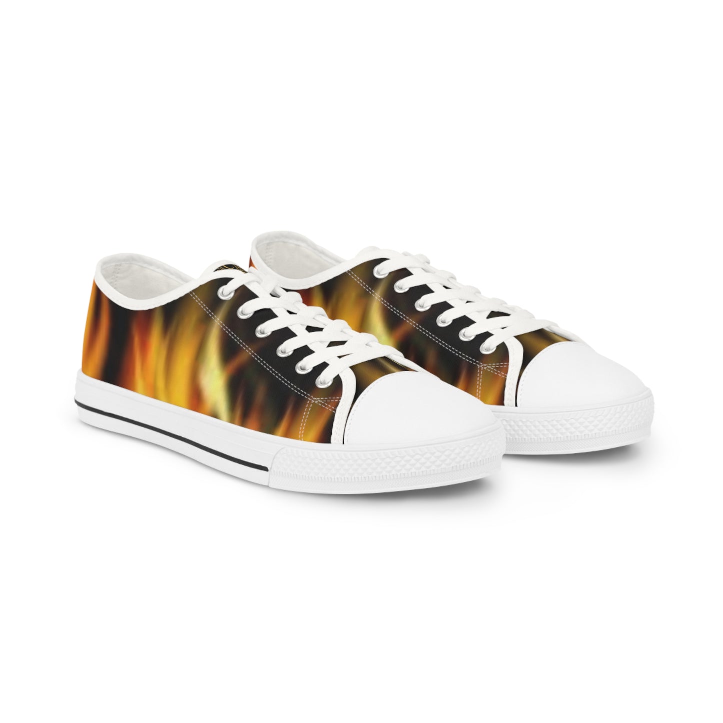 Stylish Fire Print Low Top Sneakers for Men