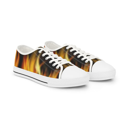 Stylish Fire Print Low Top Sneakers for Men