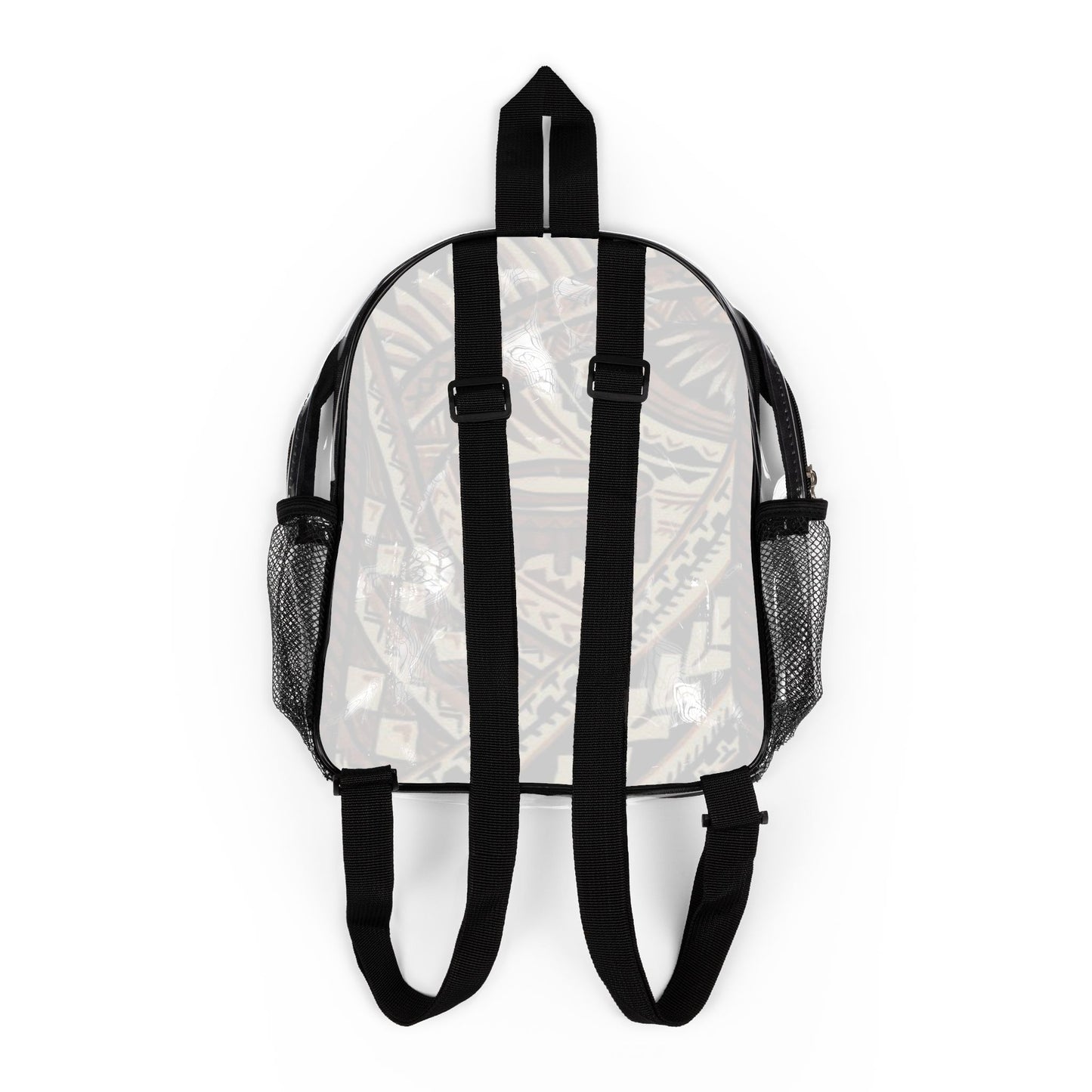 Clear Stadium Backpack with Tribal Print Insert — See-Through Security Tote for Games & Events