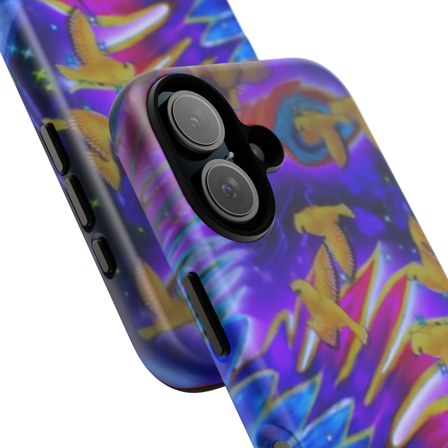Vibrant Phone Case with Hummingbirds and Stars, Colorful Protective Case, Unique Gift for Nature Lovers, Trendy Tech Accessories, [...]