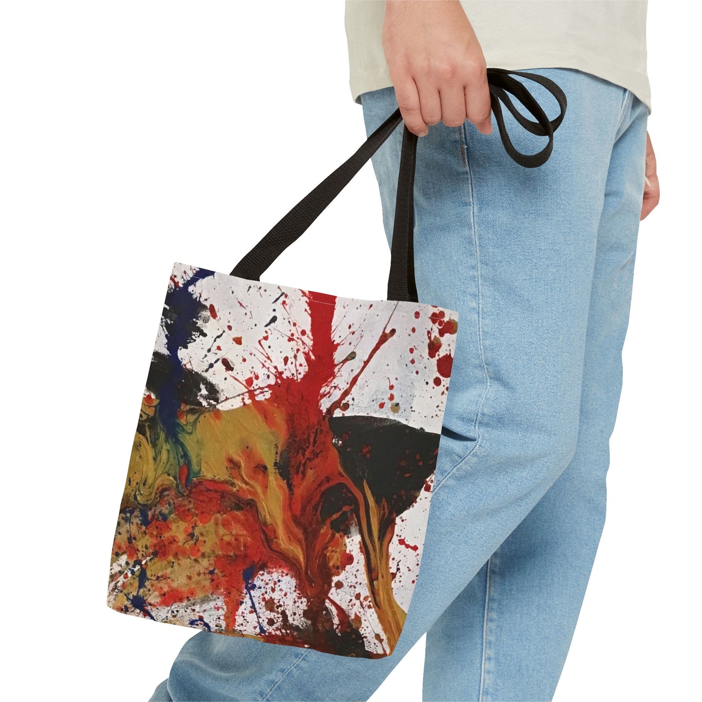 Abstract Paint Splatter Tote Bag — Colorful Artistic Canvas Tote