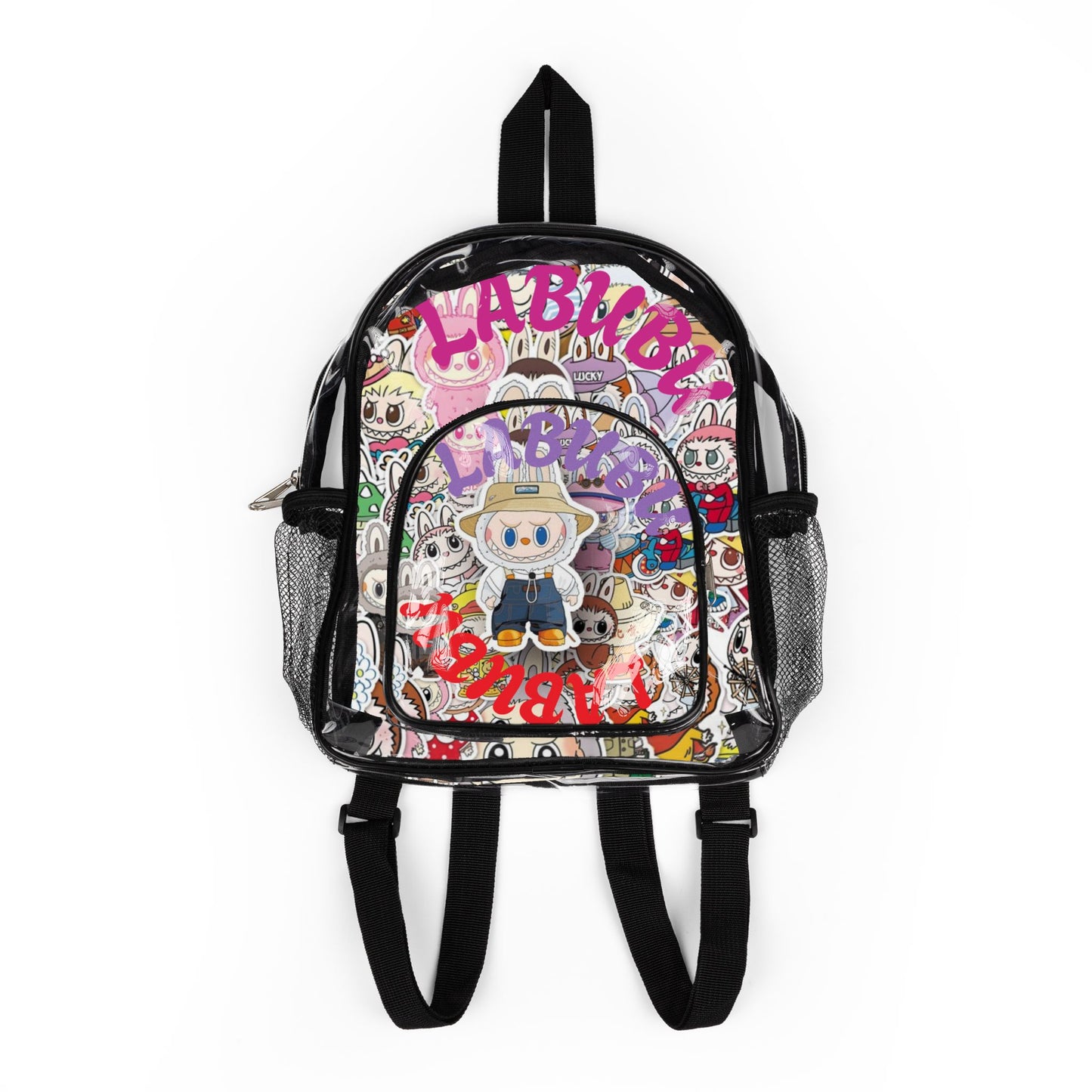 Youth Clear Stadium Backpack with Colorful Character Design