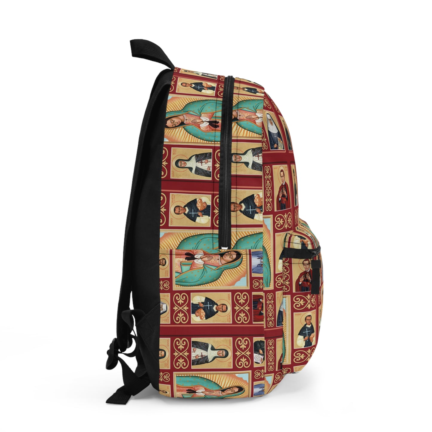 Virgin Mary & Saints Backpack — Catholic Religious Icon Print School Bag