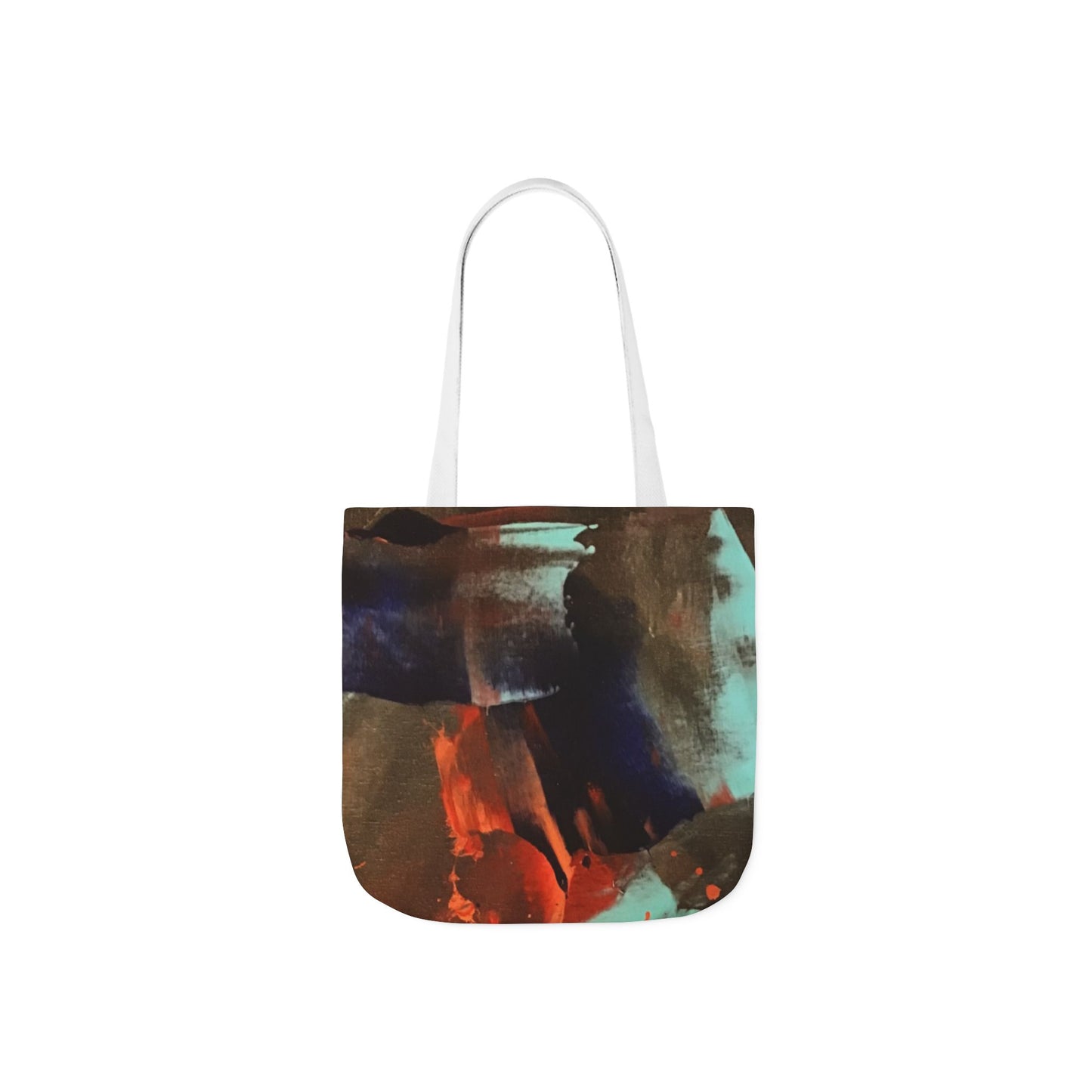 Abstract Watercolor Canvas Tote — Colorful Fluid Art Beach & Market Bag