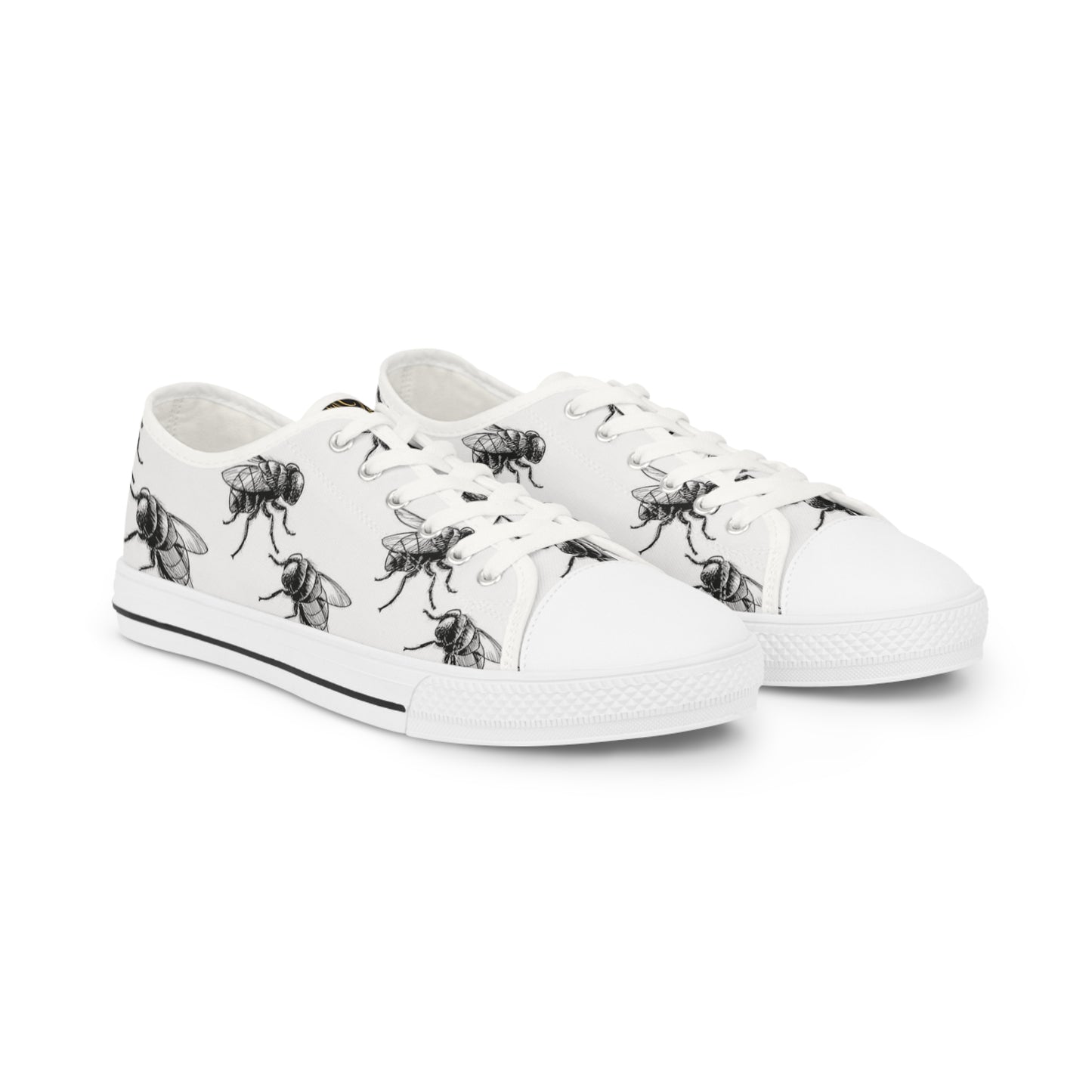 Artistic Bee Print Low Top Sneakers for Stylish Comfort