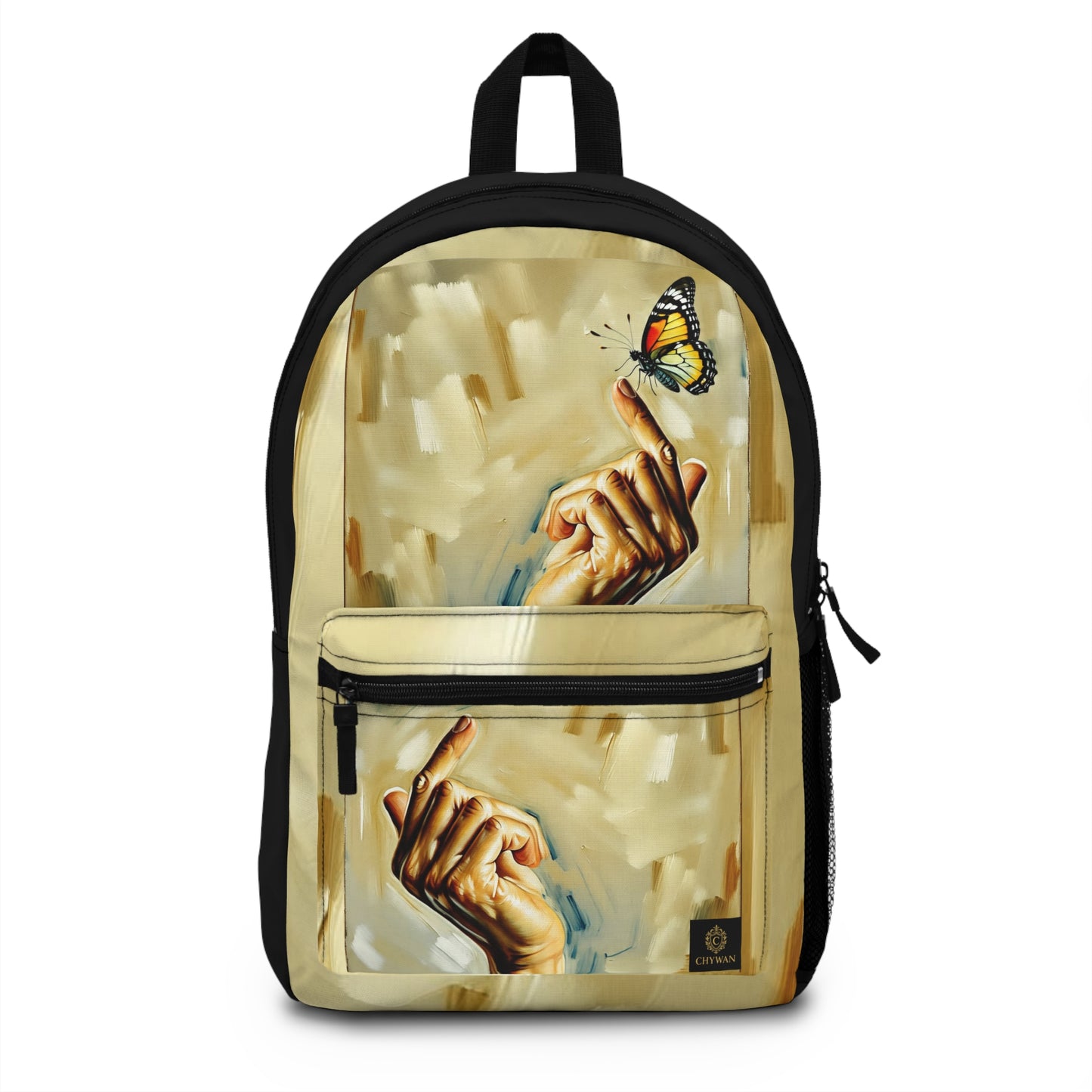 Butterfly Release Backpack — Artistic Hands & Butterfly Print School Bag