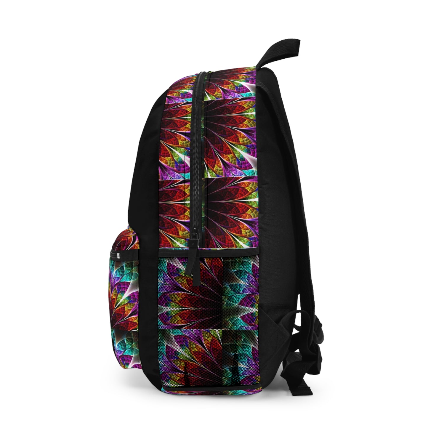 Mandala Prism Backpack — Colorful Geometric Pattern School Bag