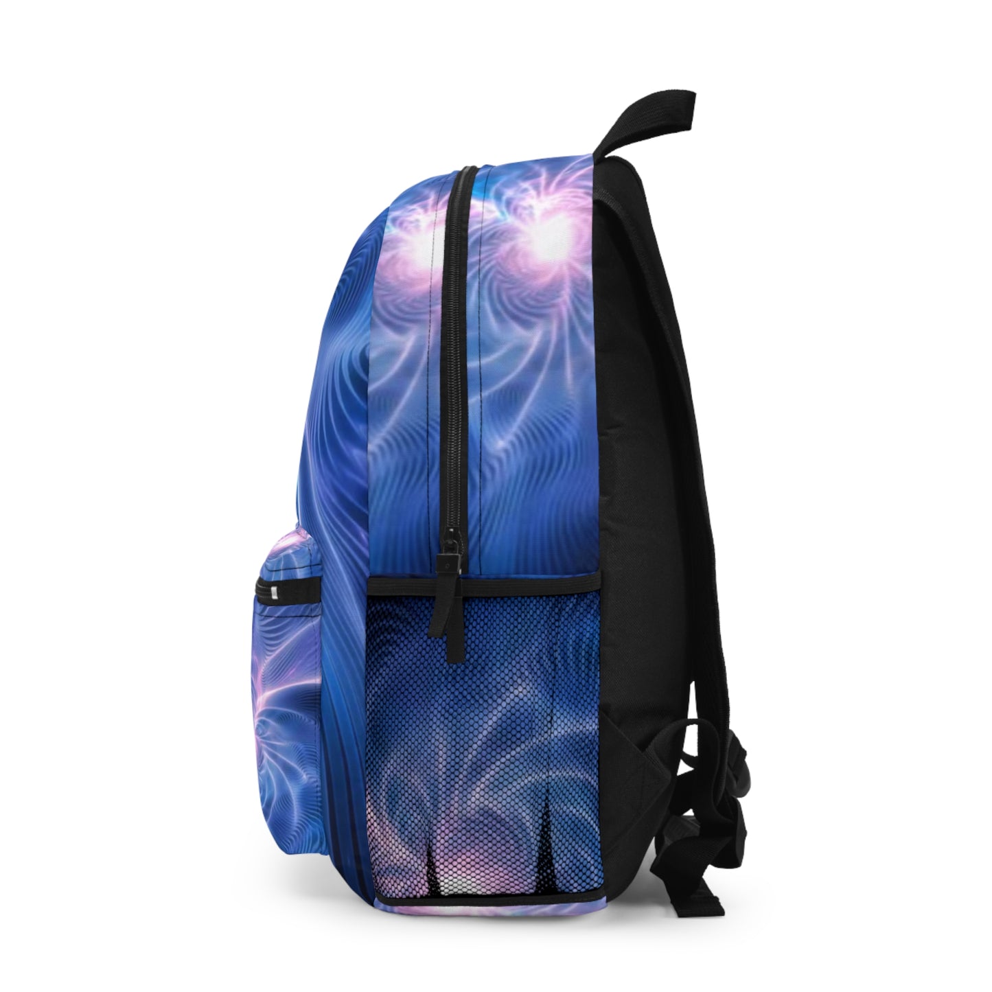 Blue Cosmic Swirl Backpack — Abstract Galaxy Print School & Travel Bag