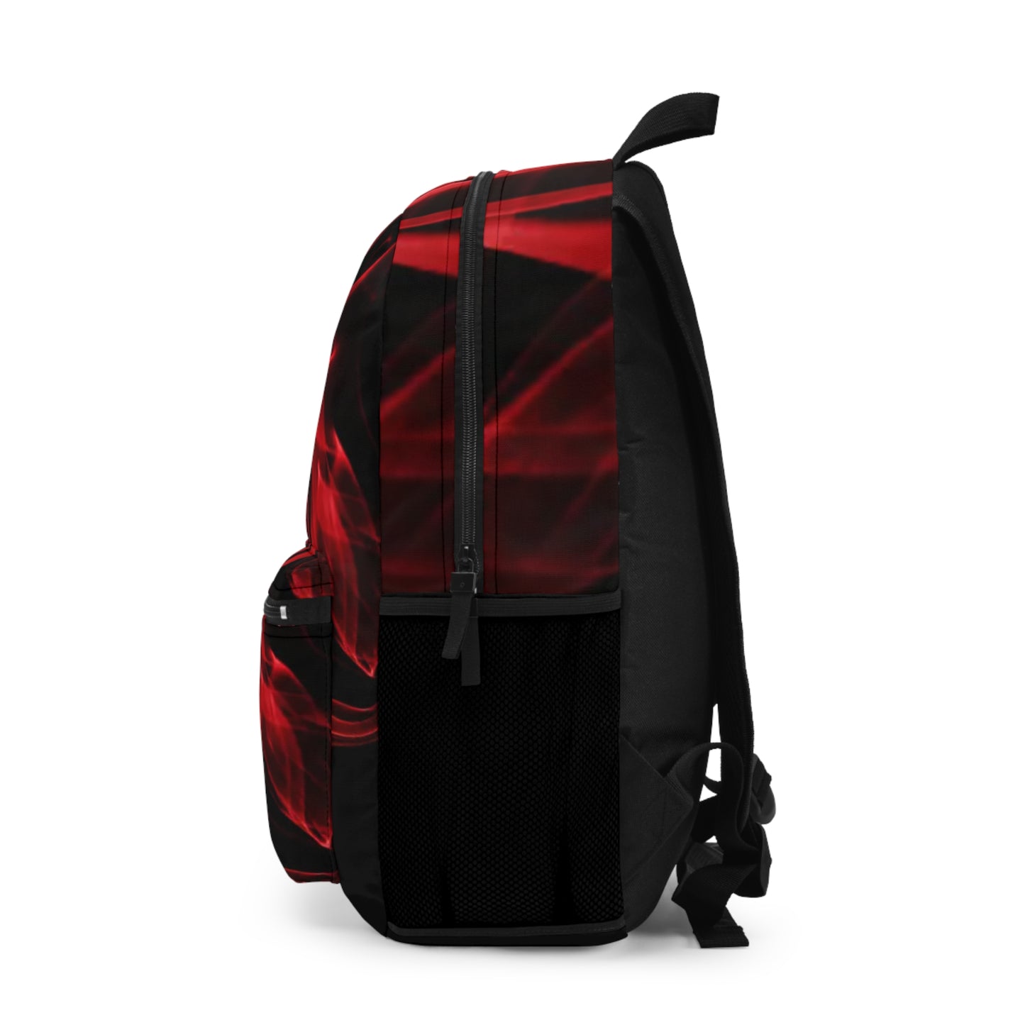 Red Smoke Graphic Backpack — Bold Abstract Flame Design for School & Travel
