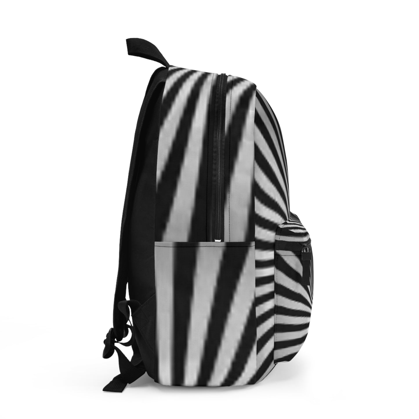 Optical Illusion Spiral Backpack — Black & White Psychedelic School/Travel Bag