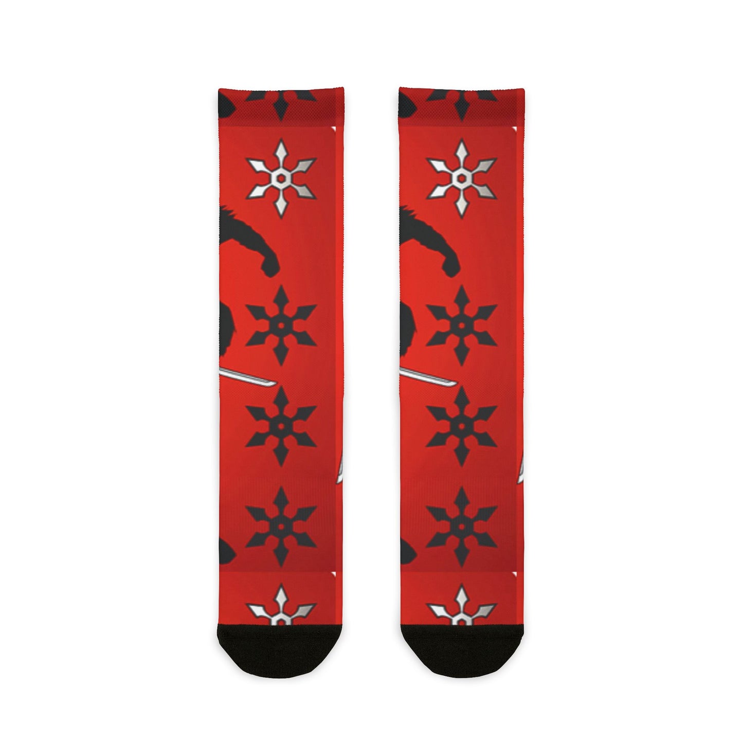 Red Bandana Pattern Crew Socks - Sublimated Paisley Design