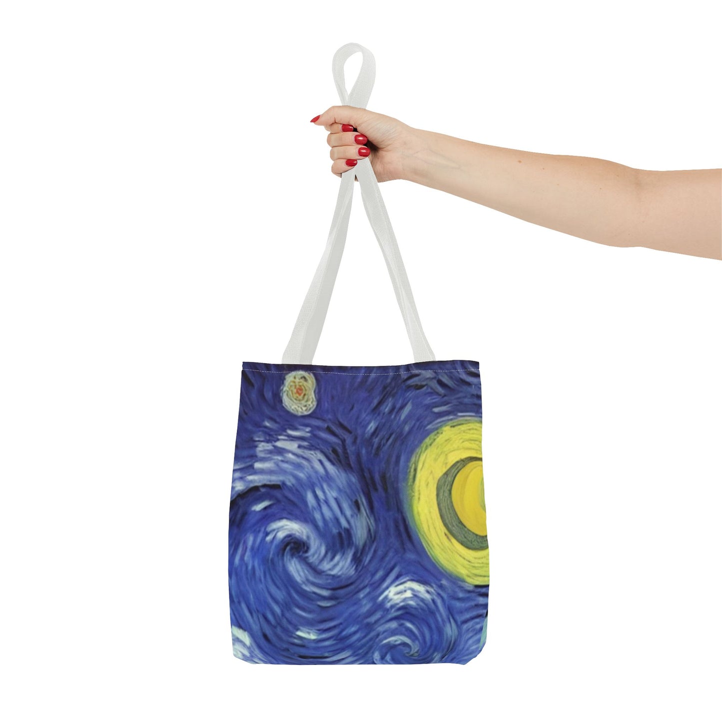 Starry Night-Inspired Tote Bag — Van Gogh Style Swirl All-Over Print
