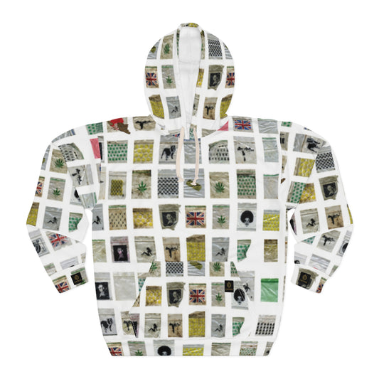 All-Over Print Hoodie — Vintage Polaroid Photo Grid Design