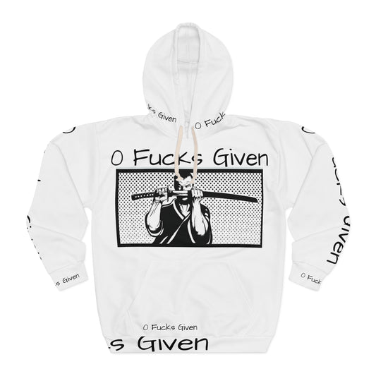 Hoodie - "0 Fucks Given" Samurai Graphic Pullover