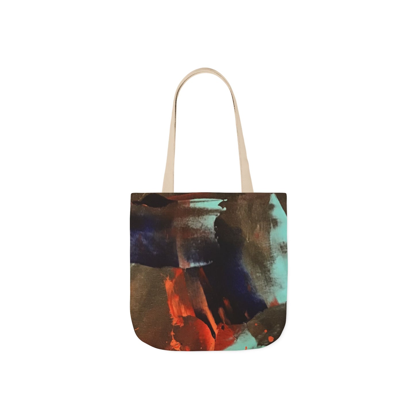 Abstract Watercolor Canvas Tote — Colorful Fluid Art Beach & Market Bag