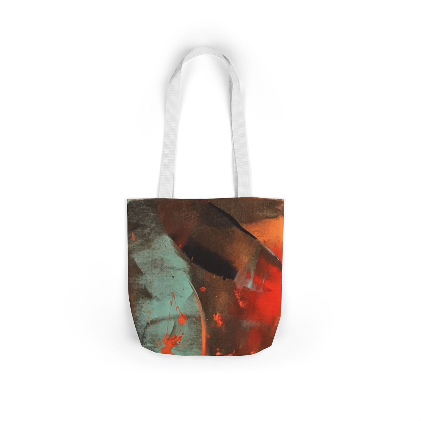 Abstract Watercolor Canvas Tote — Colorful Fluid Art Beach & Market Bag