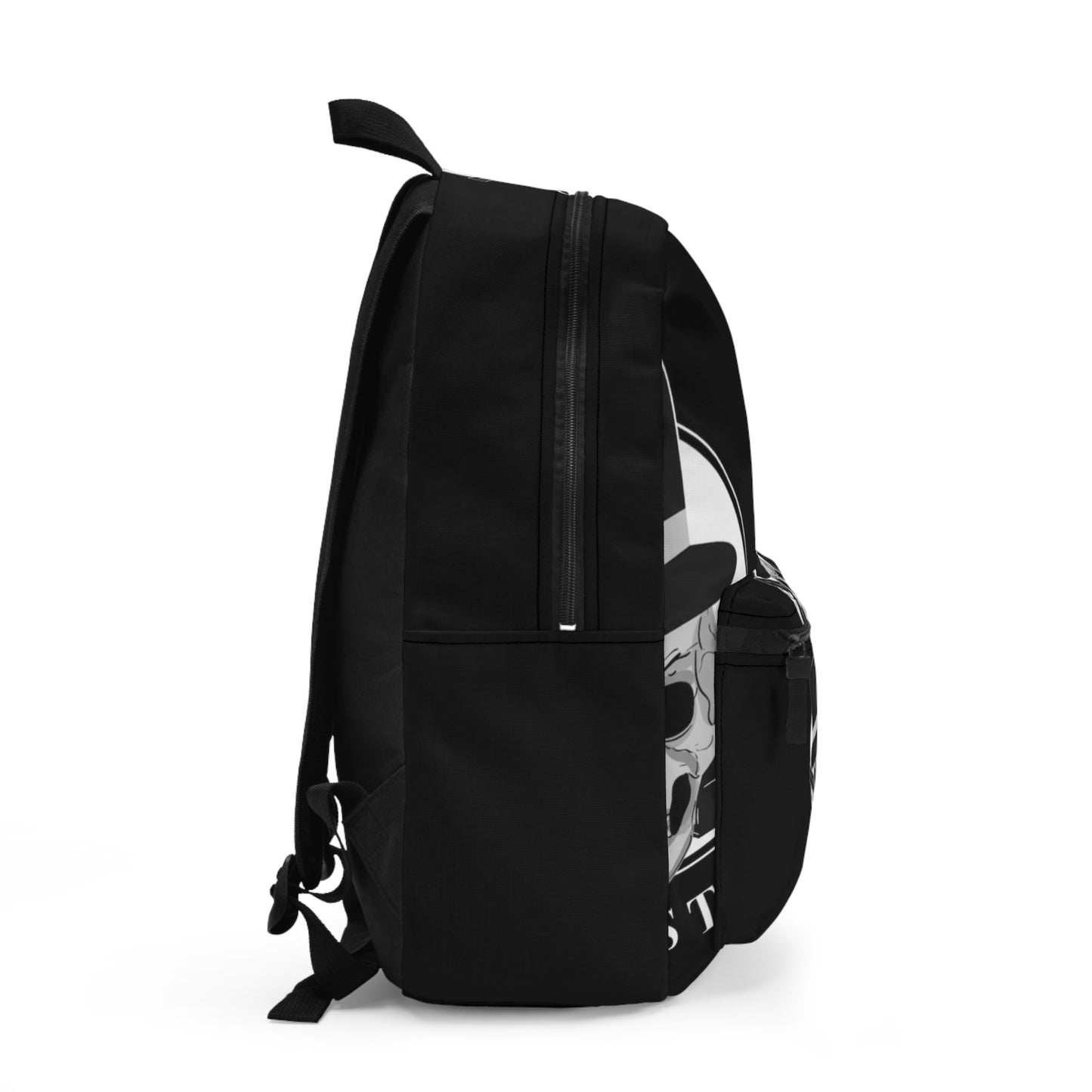 Gangster Skull Backpack — Dark Skull & Guns Graphic School Daypack