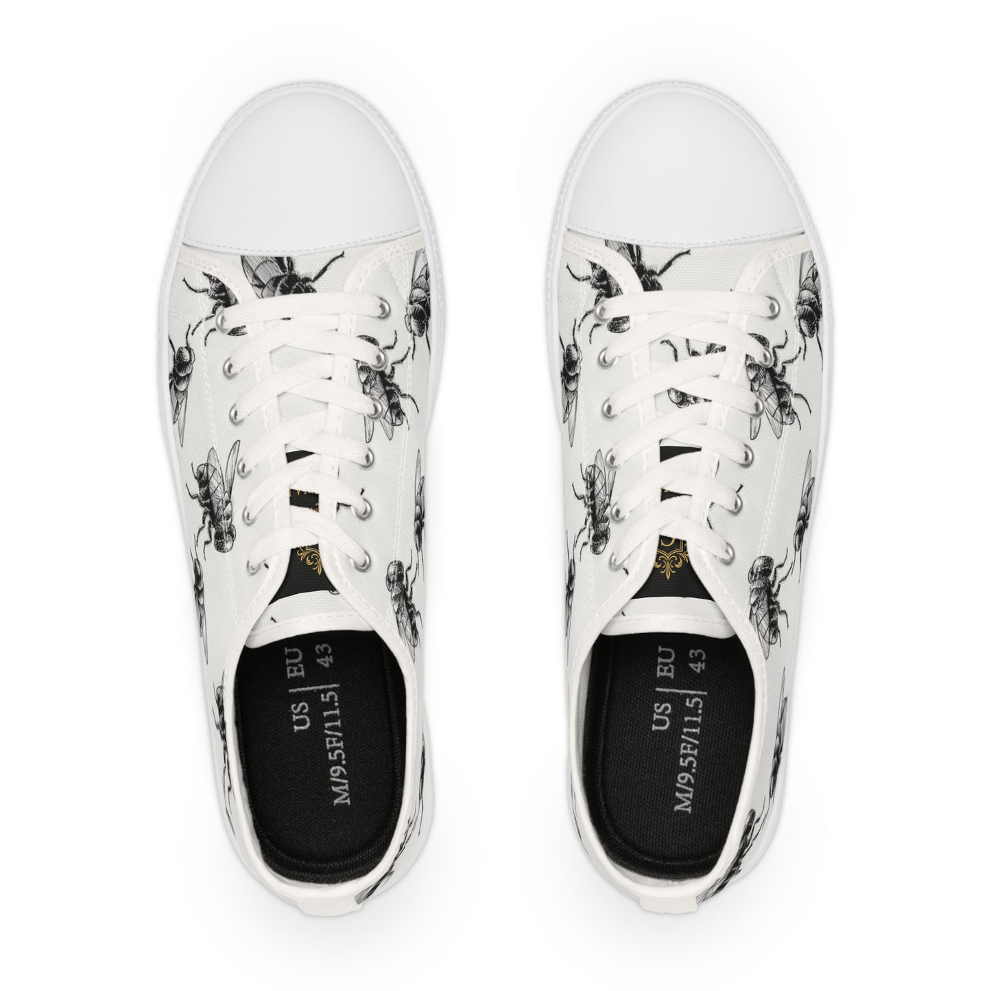Artistic Bee Print Low Top Sneakers for Stylish Comfort