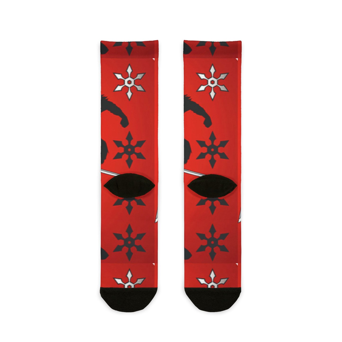 Red Bandana Pattern Crew Socks - Sublimated Paisley Design