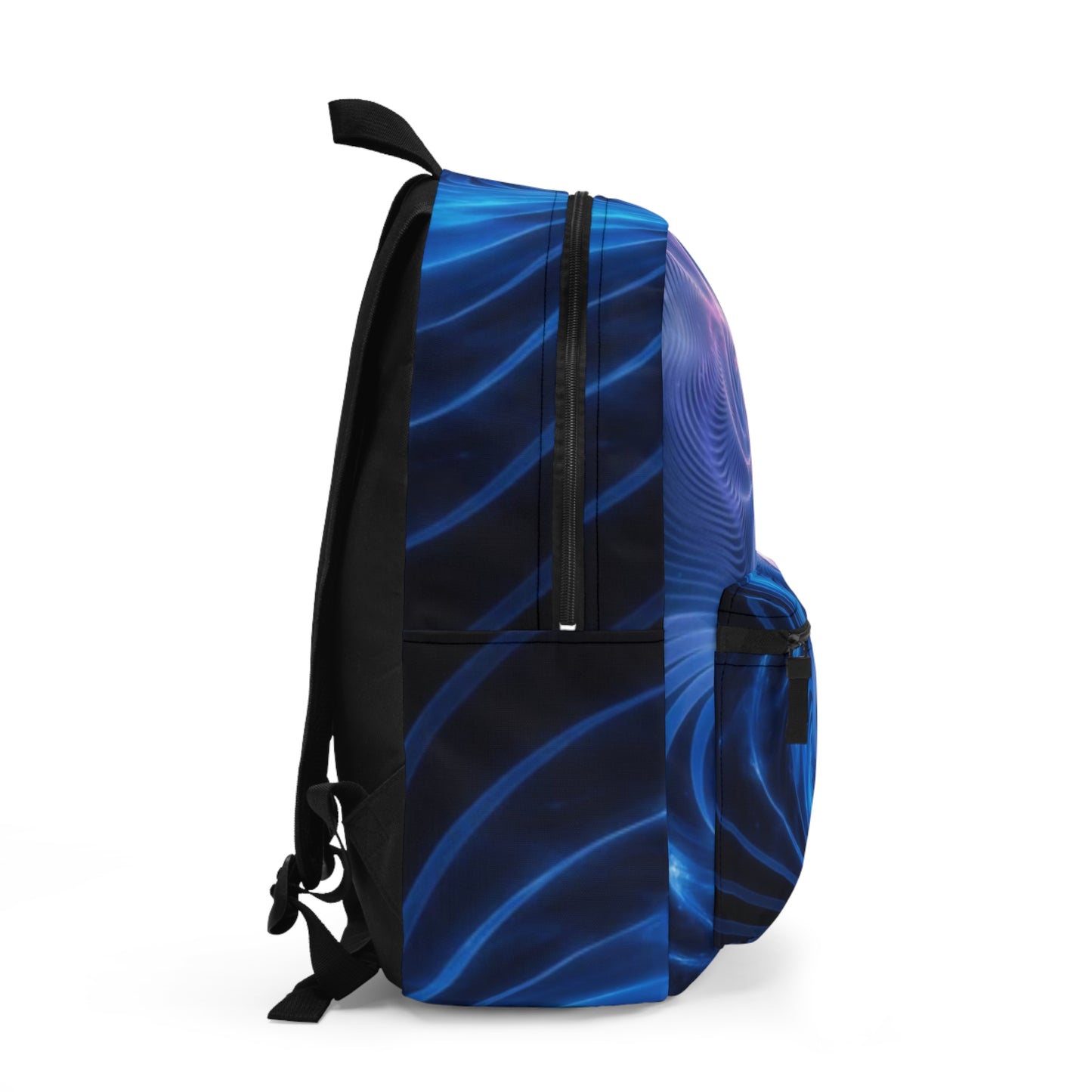 Blue Cosmic Swirl Backpack — Abstract Galaxy Print School & Travel Bag
