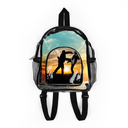 Clear Stadium Backpack with Sunset Concert Silhouette — Transparent Game & Event Bag