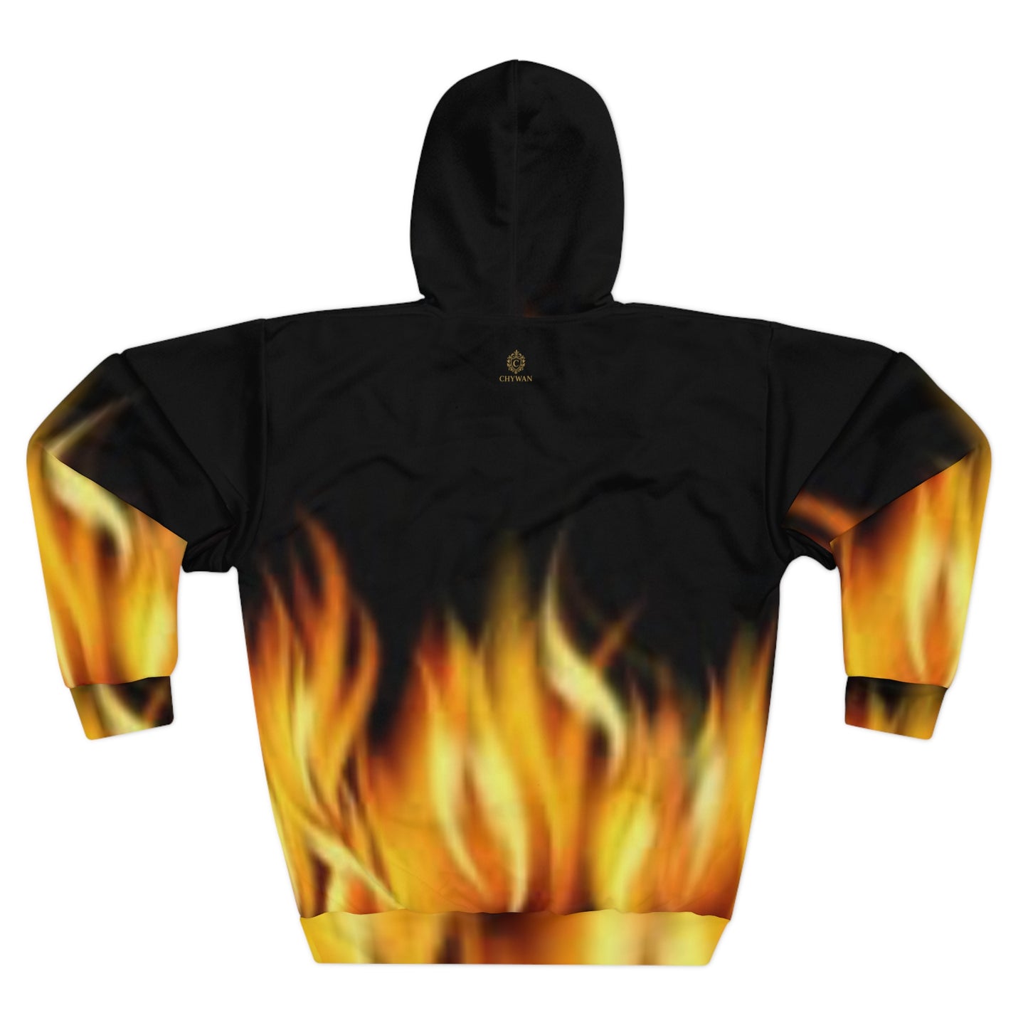 Fiery Unisex Pullover Hoodie - Bold Flame Design for Comfort & Style