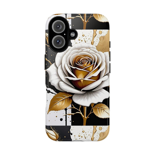 Stylish Phone Case with Elegant Floral Design, Tough Cases for iPhone and Samsung, Rose Protective Cover, Gift for Her, Birthday Present