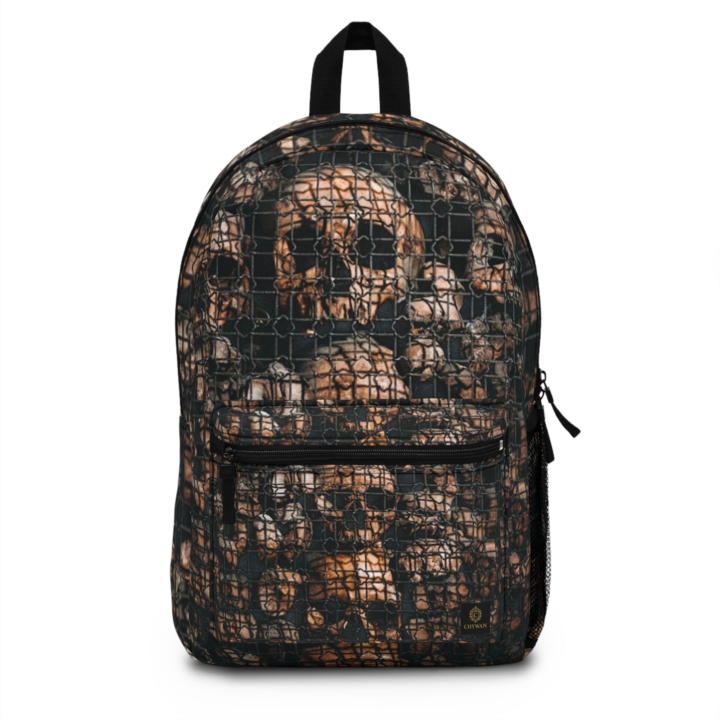 Skull Pattern Backpack — Gothic Grunge Daypack for School & Travel