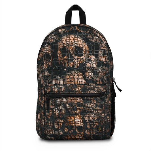 Skull Pattern Backpack — Gothic Grunge Daypack for School & Travel