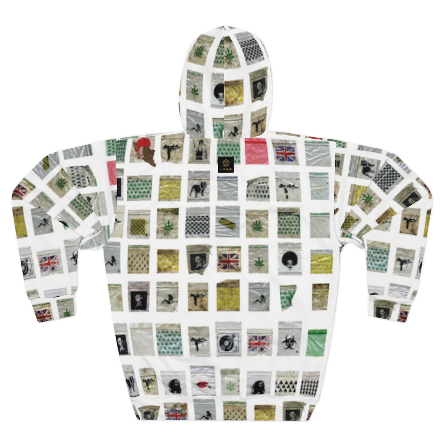 All-Over Print Hoodie — Vintage Polaroid Photo Grid Design