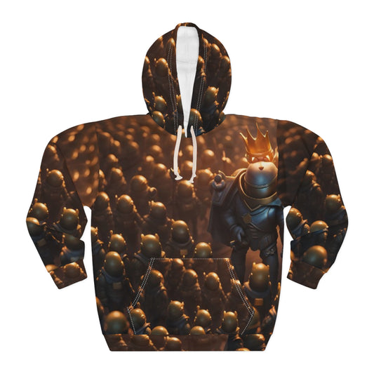 King of Rubber Ducks All-Over Print Hoodie — Regal Duck Crowd Design