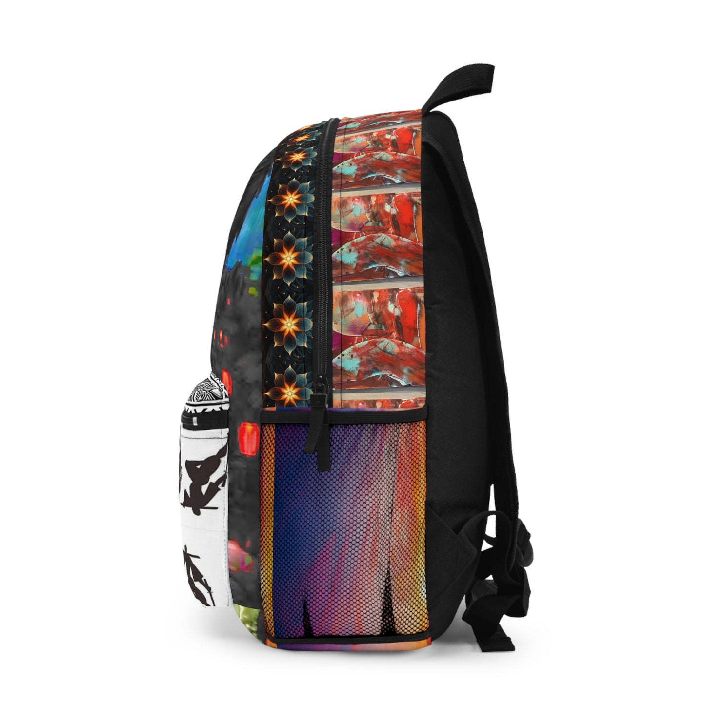 Dragon City Graphic Backpack — Colorful Urban Fantasy School Bag