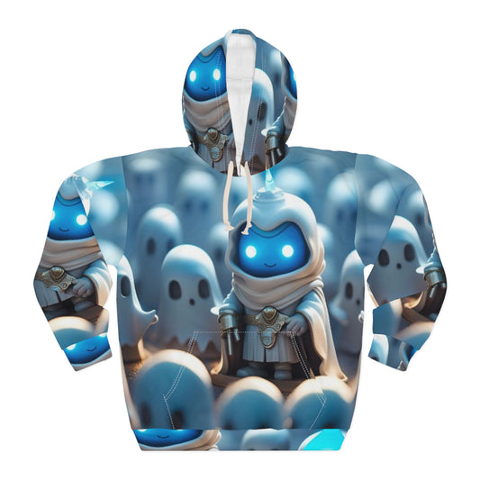 Ghostly Adventurer Hoodie — Blue Fantasy All-Over Print