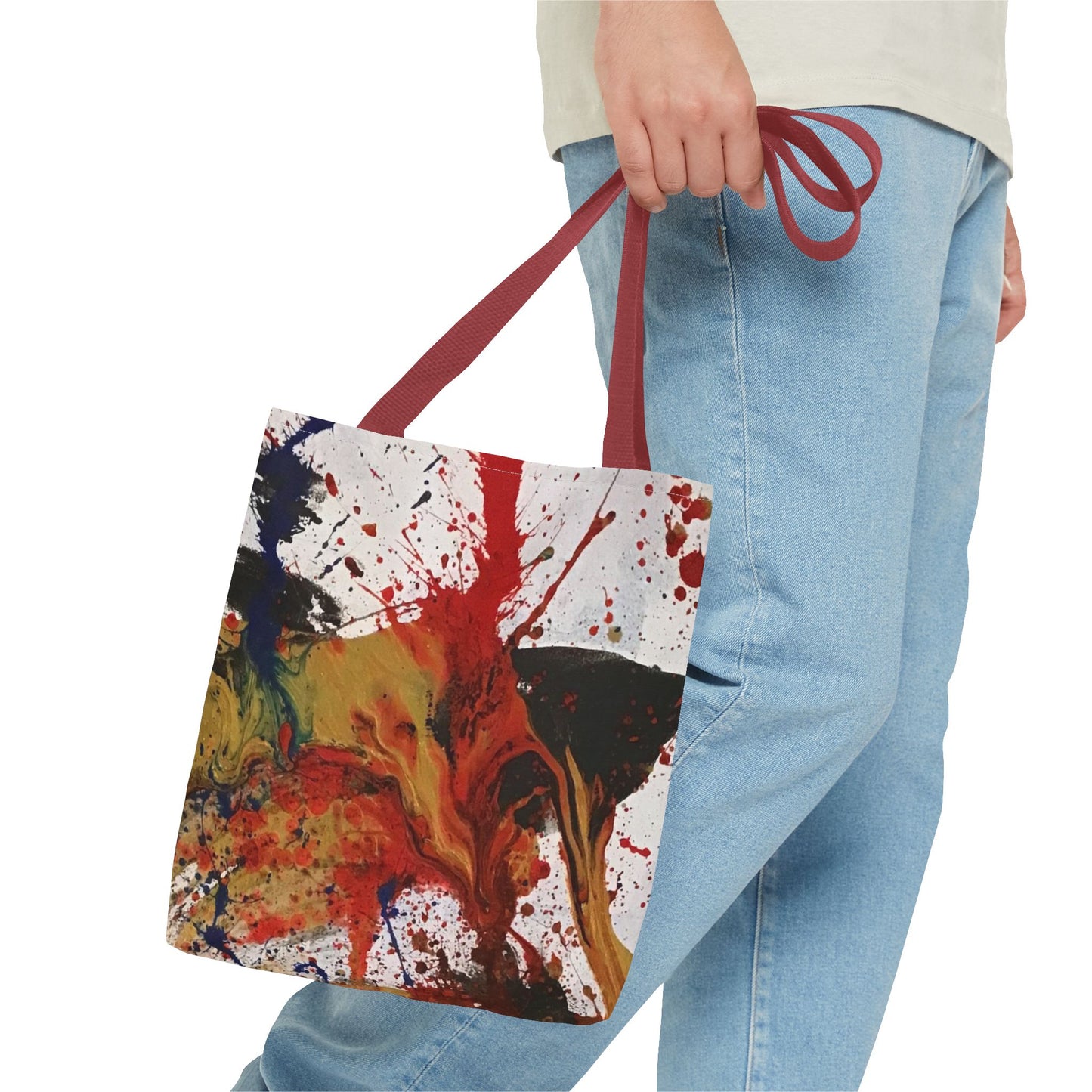 Abstract Paint Splatter Tote Bag — Colorful Artistic Canvas Tote