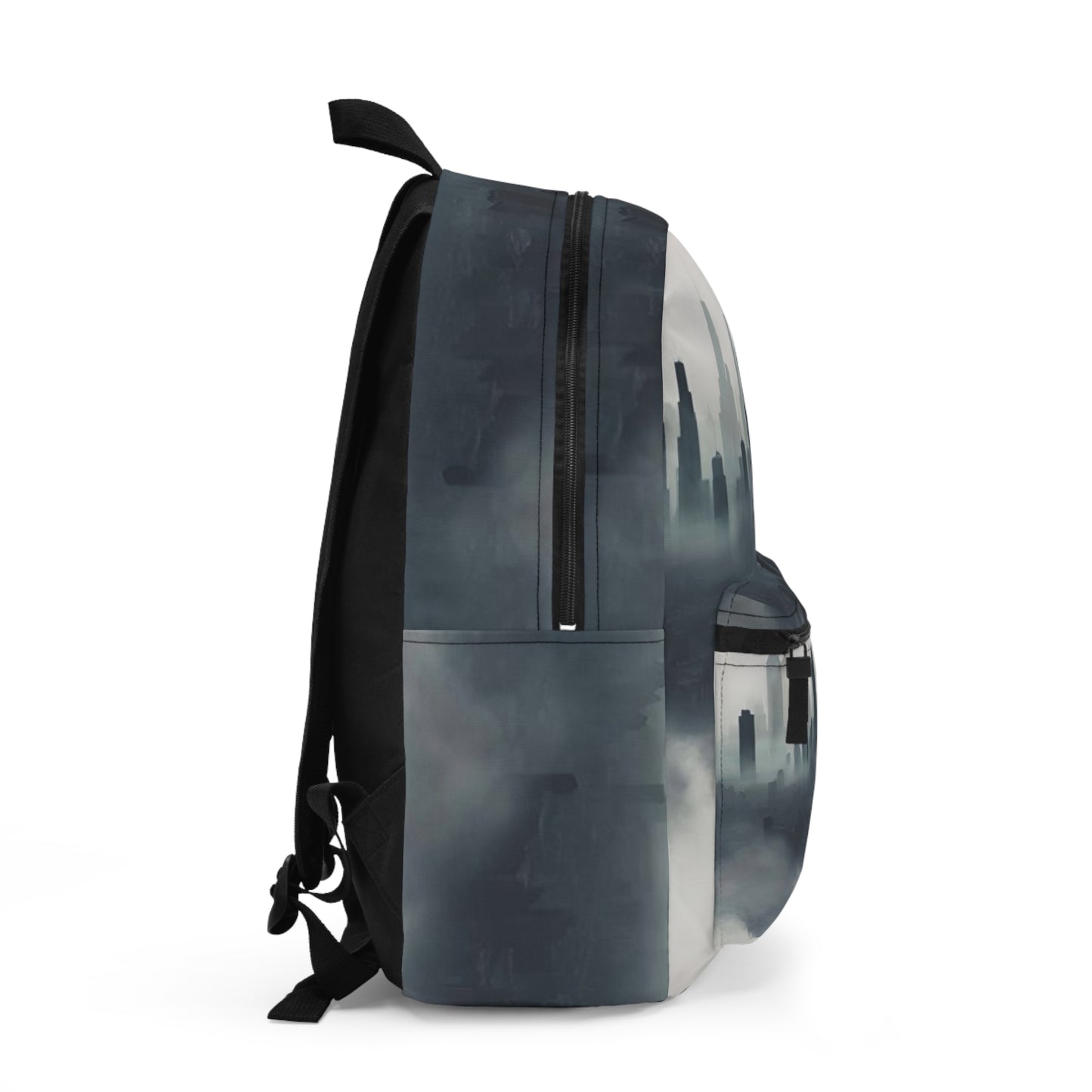 Foggy City Skyline Backpack — Urban Mistscape School & Travel Bag
